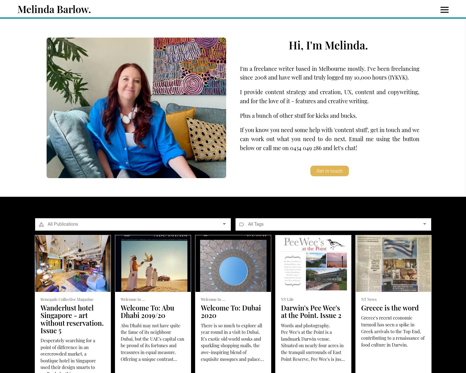 Melinda Barlow. Portfolio