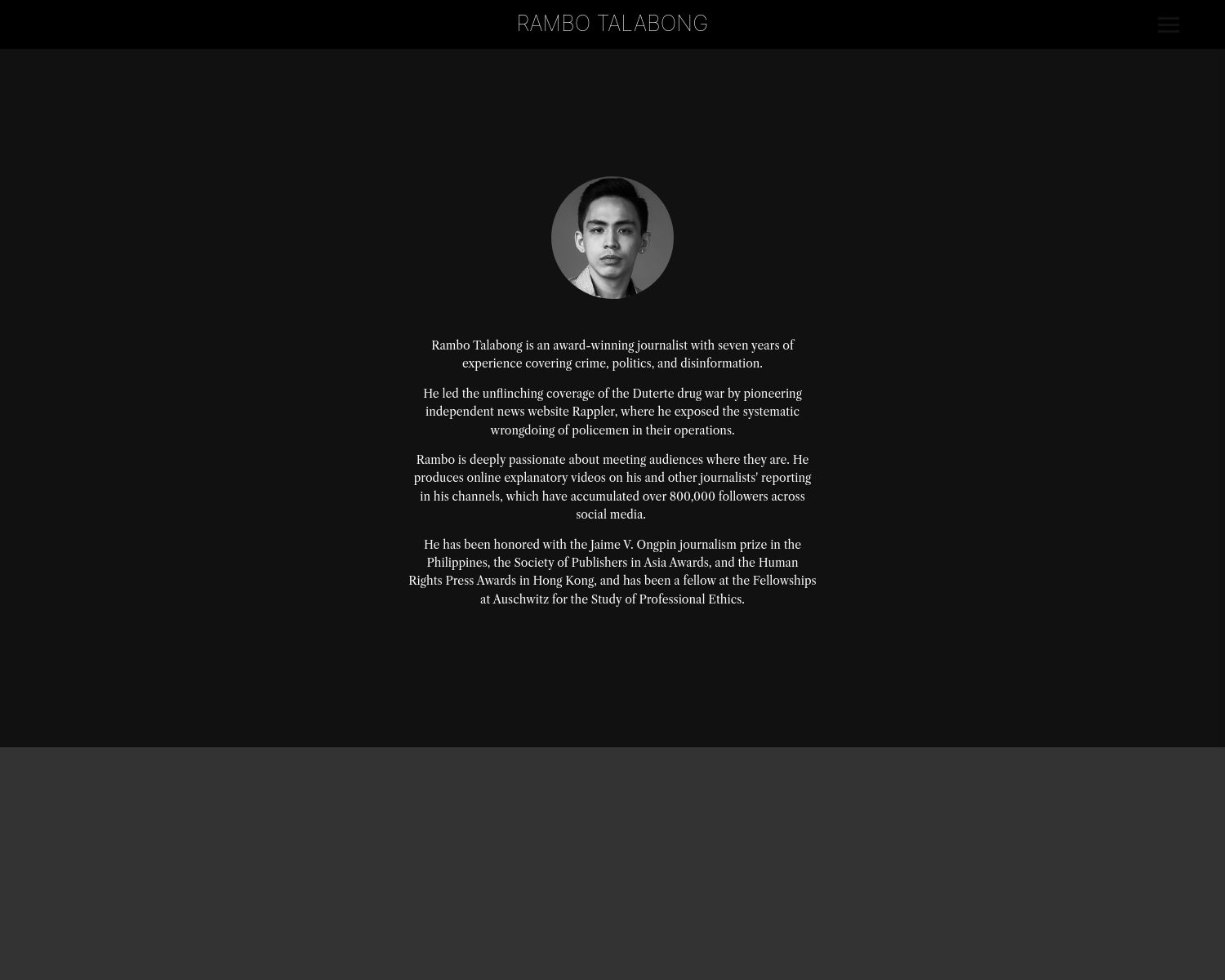 Rambo Talabong | Journalist Portfolio Rambo Talabong | Journalist Portfolio